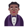 Man In Tuxedo: Medium-Dark Skin Tone Emoji 🤵🏾‍♂️ image - Microsoft Classic 2D style