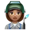 Woman Factory Worker: Medium Skin Tone Emoji 👩🏽‍🏭 image - WhatsApp style