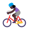 Woman Biking: Dark Skin Tone Emoji 🚴🏿‍♀️ image - Microsoft Classic 2D style