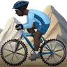 Man Mountain Biking: Dark Skin Tone Emoji 🚵🏿‍♂️ image - Apple style