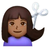 Woman Getting Haircut: Medium-Dark Skin Tone Emoji 💇🏾‍♀️ image - Samsung style