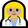 Woman Health Worker: Medium-Light Skin Tone Emoji 👩🏼‍⚕️ image - Microsoft Windows 10 Segoe UI Emoji style