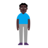 Man Standing: Dark Skin Tone Emoji 🧍🏿‍♂️ image - Microsoft Classic 2D style