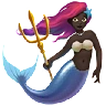 Mermaid: Dark Skin Tone Emoji 🧜🏿‍♀️ image - Apple style