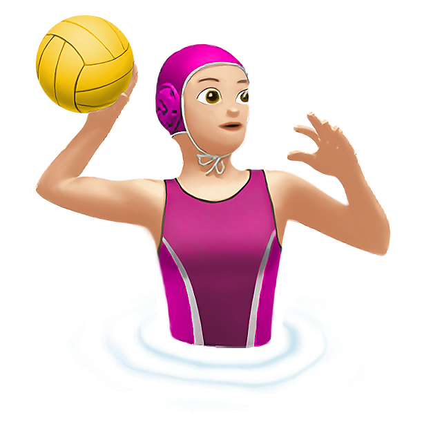 Woman Playing Water Polo: Light Skin Tone