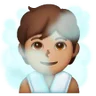 Person In Steamy Room: Medium Skin Tone Emoji 🧖🏽 image - Samsung style