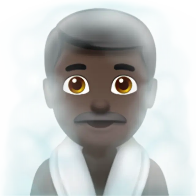 Man In Steamy Room: Dark Skin Tone