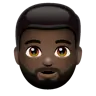 Person: Dark Skin Tone, Beard Emoji 🧔🏿 image - WhatsApp style