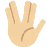 Vulcan Salute: Medium-Light Skin Tone Emoji 🖖🏼 image - Twitter / X (Twemoji) style