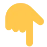 व्हाइट डाउन पॉइंटिंग बैकहैंड इंडेक्स Emoji 👇 image - Tossface style