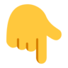 Emoji Fehér lefelé mutató kézimutató mutató 👇 image - Microsoft Classic 2D style