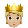 Person With Crown: Medium-Light Skin Tone Emoji 🫅🏼 image - Apple style