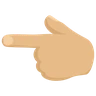 Backhand Index Pointing Left: Medium-Light Skin Tone Emoji 👈🏼 image - Facebook Messenger (2016) style