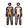 Woman And Man Holding Hands: Medium Skin Tone, Light Skin Tone Emoji 👩🏽‍🤝‍👨🏻 image - OpenMoji style