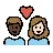 Couple With Heart: Woman, Man, Dark Skin Tone, Light Skin Tone