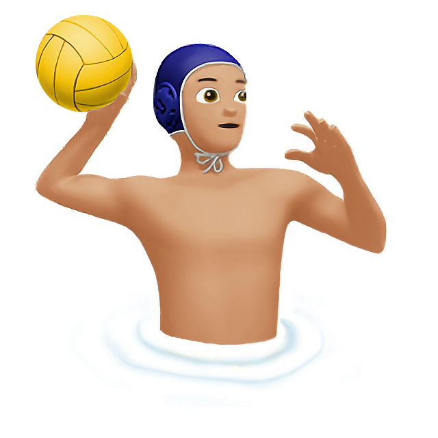 Man Playing Water Polo: Medium-Light Skin Tone