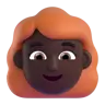 Woman: Dark Skin Tone, Red Hair Emoji 👩🏿‍🦰 image - Microsoft 3D Fluent style