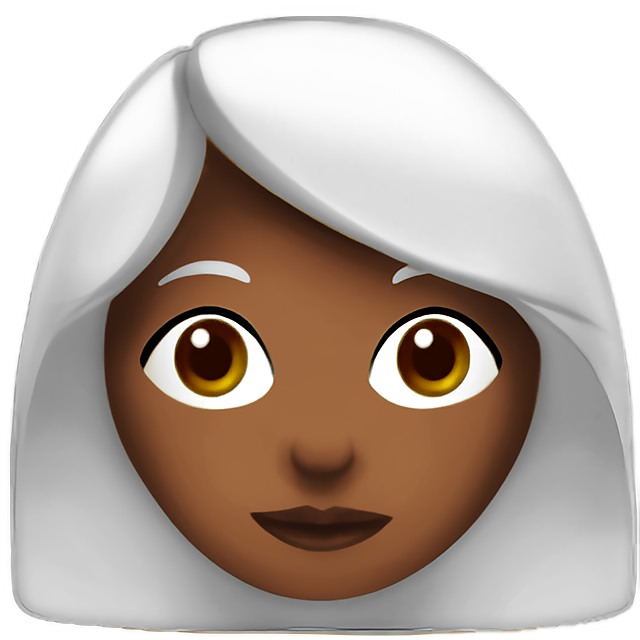 Woman: Medium-Dark Skin Tone, White Hair