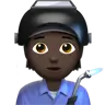 Factory Worker: Dark Skin Tone Emoji 🧑🏿‍🏭 image - Apple style