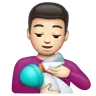 Man Feeding Baby: Light Skin Tone Emoji 👨🏻‍🍼 image - WhatsApp style