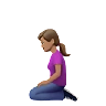 Woman Kneeling: Medium Skin Tone Emoji 🧎🏽‍♀️ image - Apple style