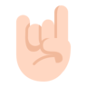 Sign Of The Horns: Light Skin Tone Emoji 🤘🏻 image - Microsoft Classic 2D style