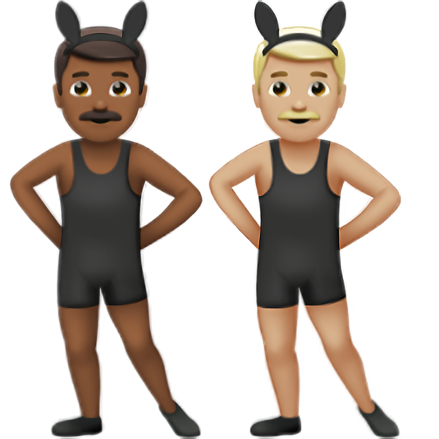 Men With Bunny Ears: Medium-Dark Skin Tone, Medium-Light Skin Tone