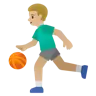 Man Bouncing Ball: Medium-Light Skin Tone Emoji ⛹🏼‍♂️ image - Google Noto Color style