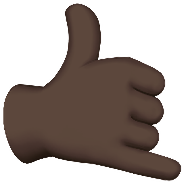 Call Me Hand: Dark Skin Tone