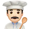 Man Cook: Light Skin Tone Emoji 👨🏻‍🍳 image - Apple style