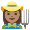 Woman Farmer: Medium Skin Tone Emoji 👩🏽‍🌾 image - Google Noto Color style
