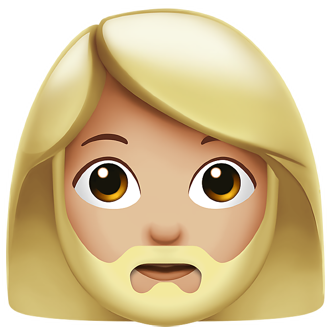 Woman: Medium-Light Skin Tone, Beard