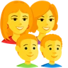 Family: Woman, Woman, Boy, Boy Emoji 👩‍👩‍👦‍👦 image - Facebook Messenger (2016) style