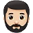 Man: Light Skin Tone, Beard