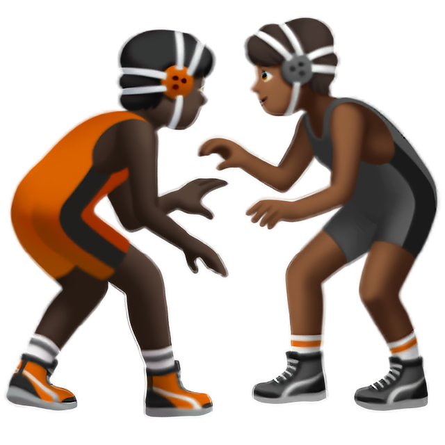 People Wrestling: Dark Skin Tone, Medium-Dark Skin Tone