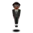 Person In Suit Levitating: Medium-Dark Skin Tone