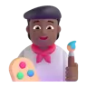 Artist: Medium-Dark Skin Tone Emoji 🧑🏾‍🎨 image - Microsoft 3D Fluent style