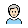 Man: Light Skin Tone, White Hair Emoji 👨🏻‍🦳 image - OpenMoji style