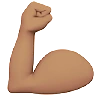 Flexed Biceps: Medium Skin Tone Emoji 💪🏽 image - Apple style