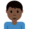 Man Frowning: Dark Skin Tone Emoji 🙍🏿‍♂️ image - Twitter / X (Twemoji) style