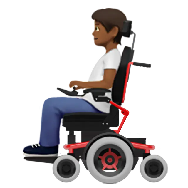 Person In Motorized Wheelchair: Medium-Dark Skin Tone