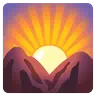 Sunrise Over Mountains Emoji 🌄 image - Google Noto Color Animated style