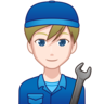 Man Mechanic: Light Skin Tone Emoji 👨🏻‍🔧 image - Emojidex style
