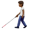 Person With White Cane: Medium-Dark Skin Tone Emoji 🧑🏾‍🦯 image - Apple style