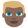 Person: Dark Skin Tone, Blond Hair Emoji 👱🏿 image - EmojiTwo style