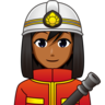 Firefighter: Medium-Dark Skin Tone Emoji 🧑🏾‍🚒 image - Emojidex style