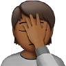 Person Facepalming: Medium-Dark Skin Tone Emoji 🤦🏾 image - Apple style