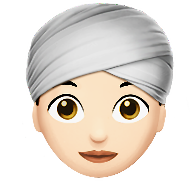 Woman Wearing Turban: Light Skin Tone