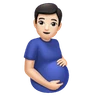 Pregnant Man: Light Skin Tone Emoji 🫃🏻 image - Huawei Harmony OS style