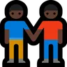 Men Holding Hands: Dark Skin Tone Emoji 👬🏿 image - Microsoft Windows 10 Segoe UI Emoji style